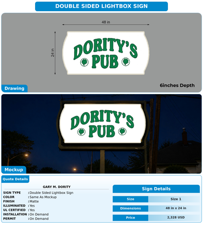 CUSTOM MOCKUP SIGN FOR Gary M. Dority