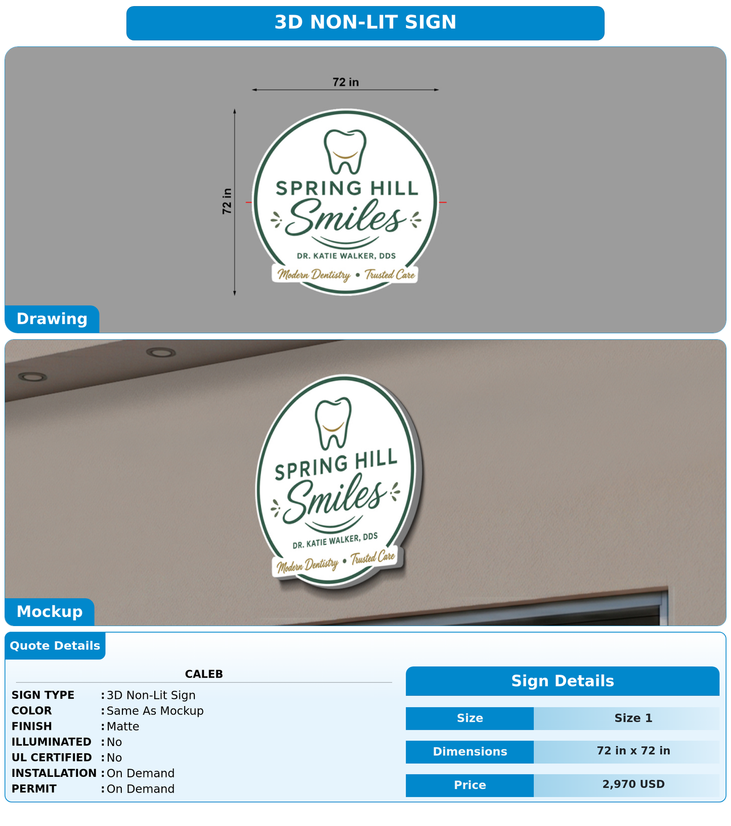 CUSTOM MOCKUP SIGN FOR Caleb