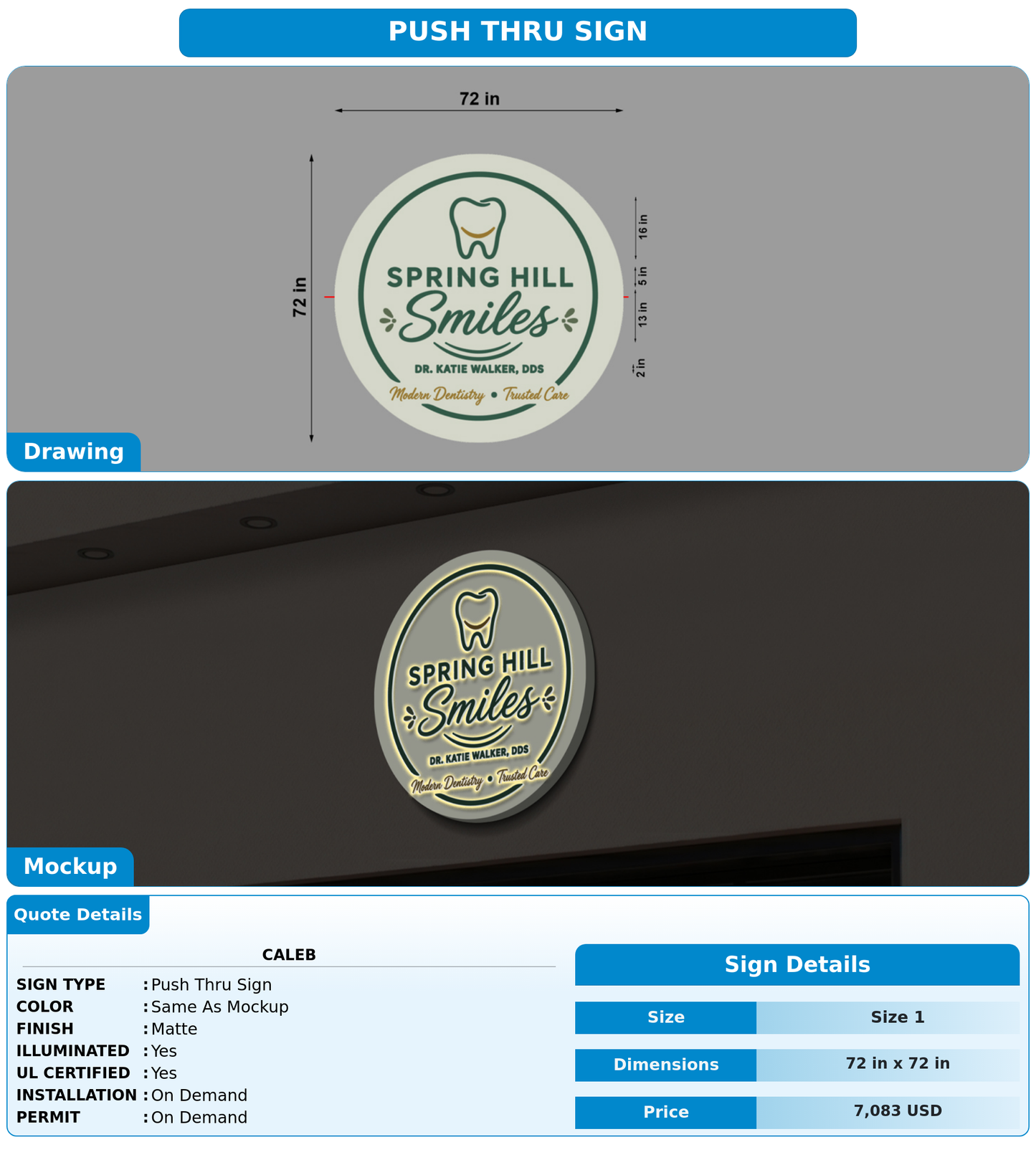 CUSTOM MOCKUP SIGN FOR Caleb