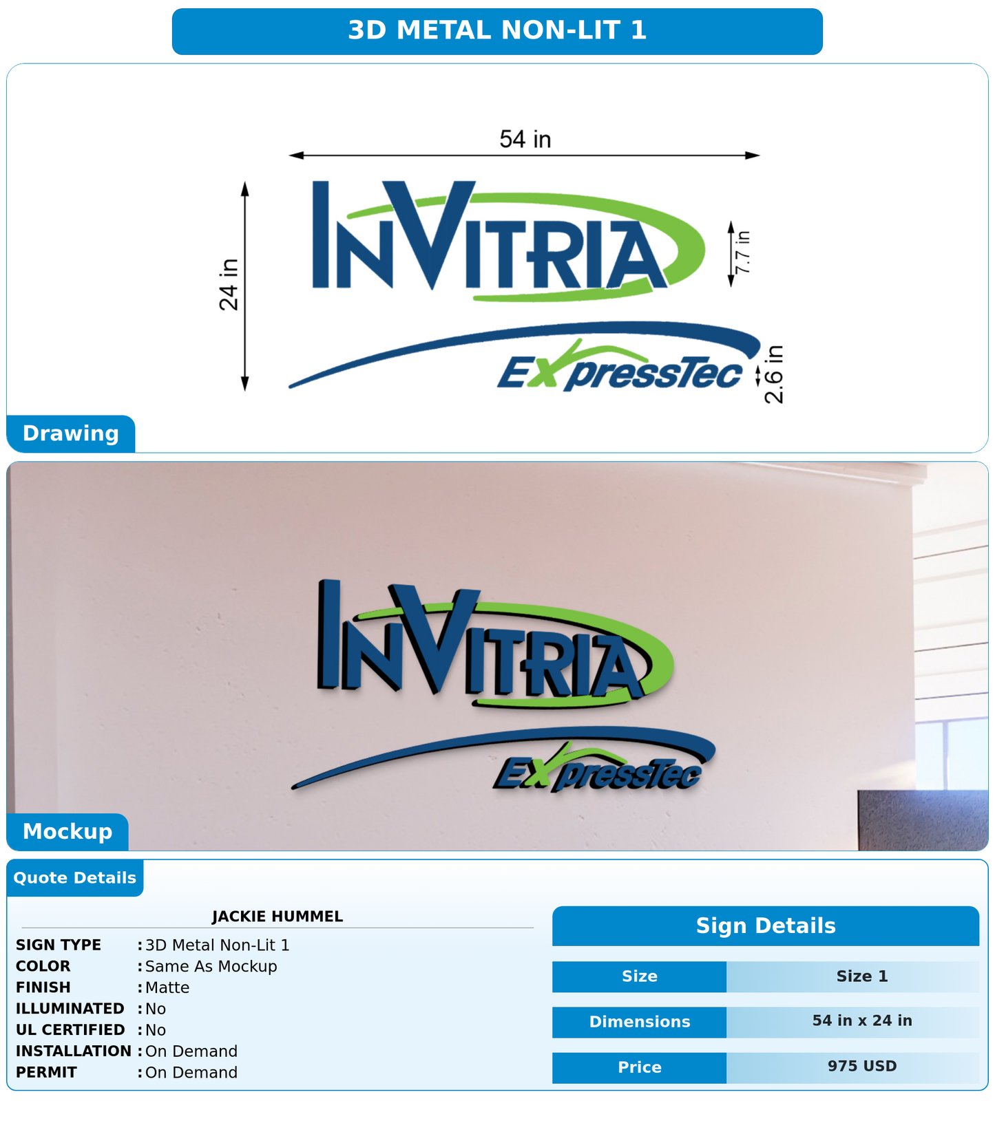 CUSTOM MOCKUP SIGN FOR Jackie Hummel