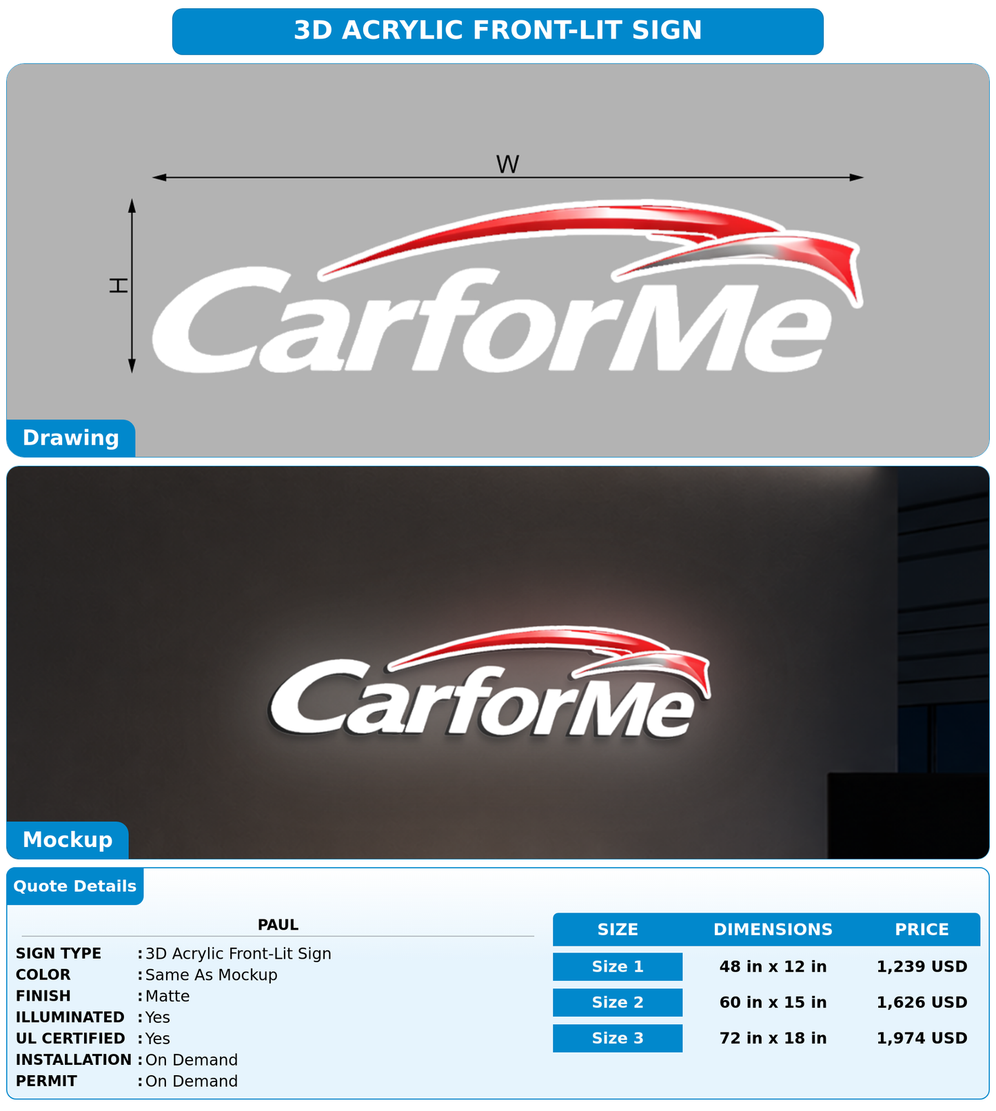 CUSTOM MOCKUP SIGN FOR PAUL