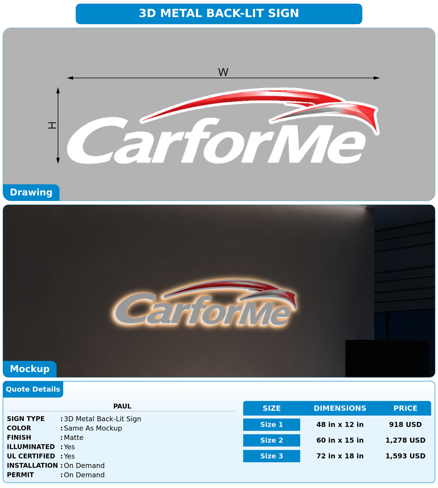 CUSTOM MOCKUP SIGN FOR PAUL