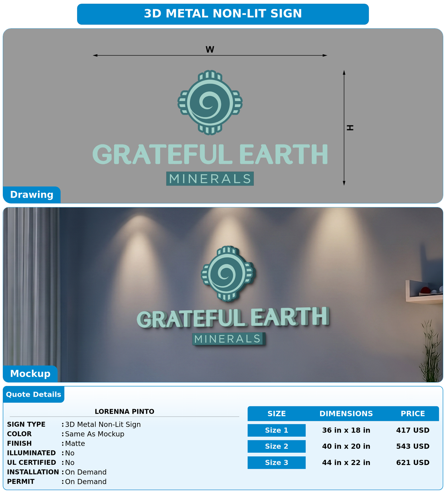 CUSTOM MOCKUP SIGN FOR Lorenna Pinto