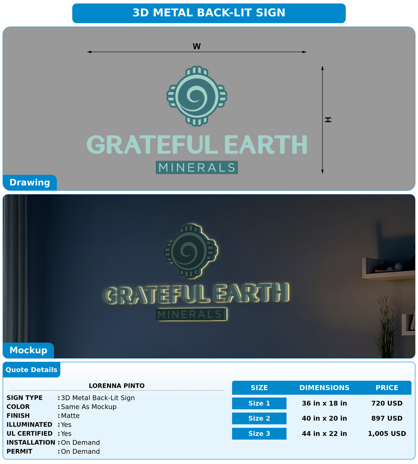 CUSTOM MOCKUP SIGN FOR Lorenna Pinto