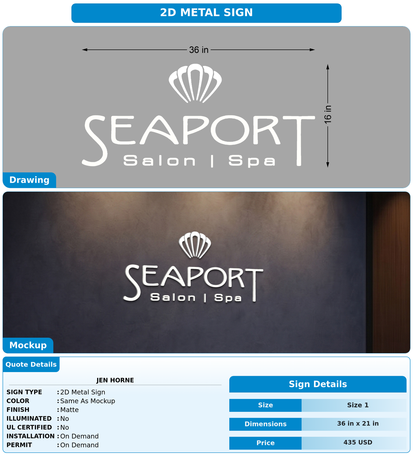 CUSTOM MOCKUP SIGN FOR Jen Horne