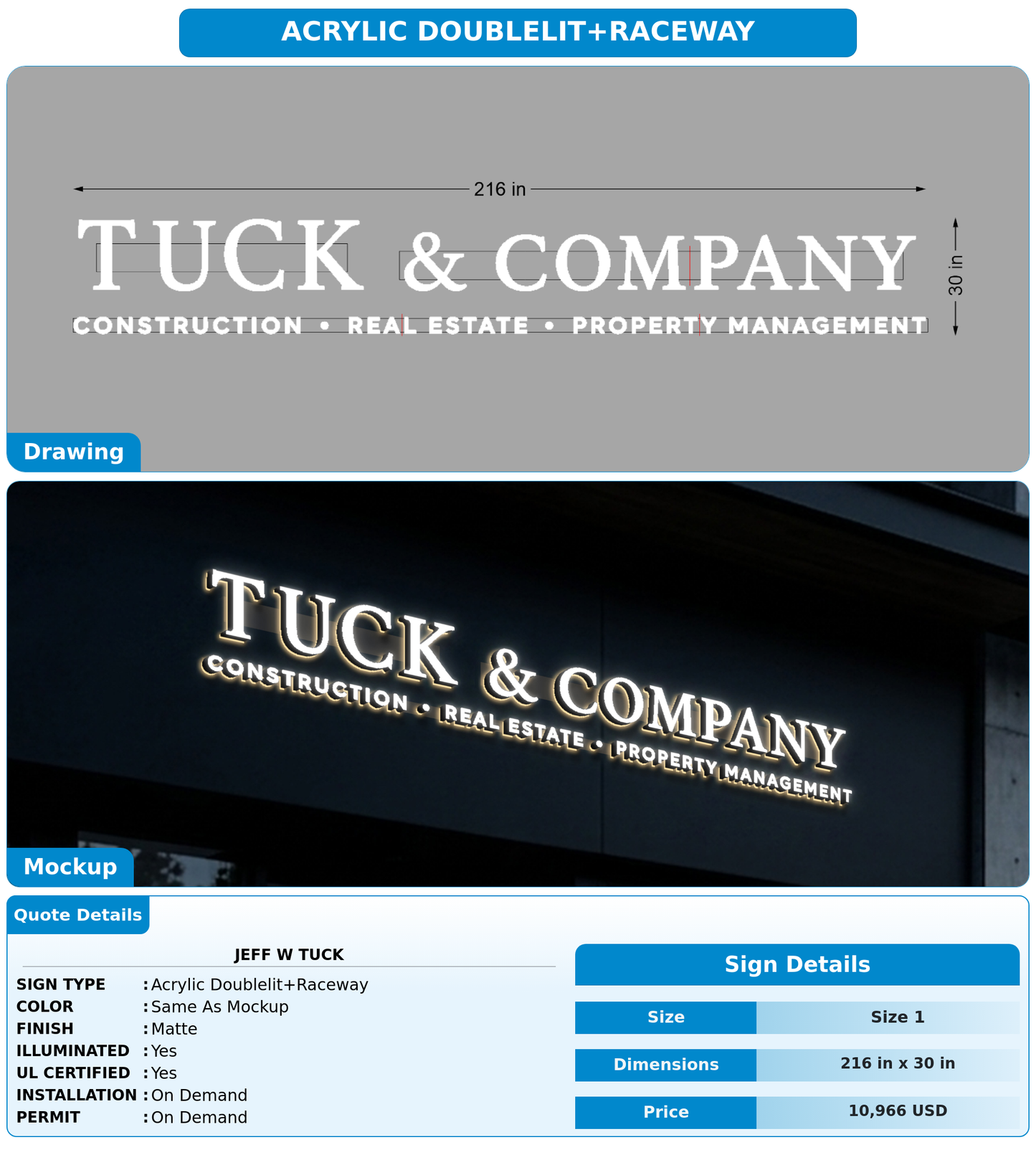 CUSTOM MOCKUP SIGN FOR JEFF W TUCK