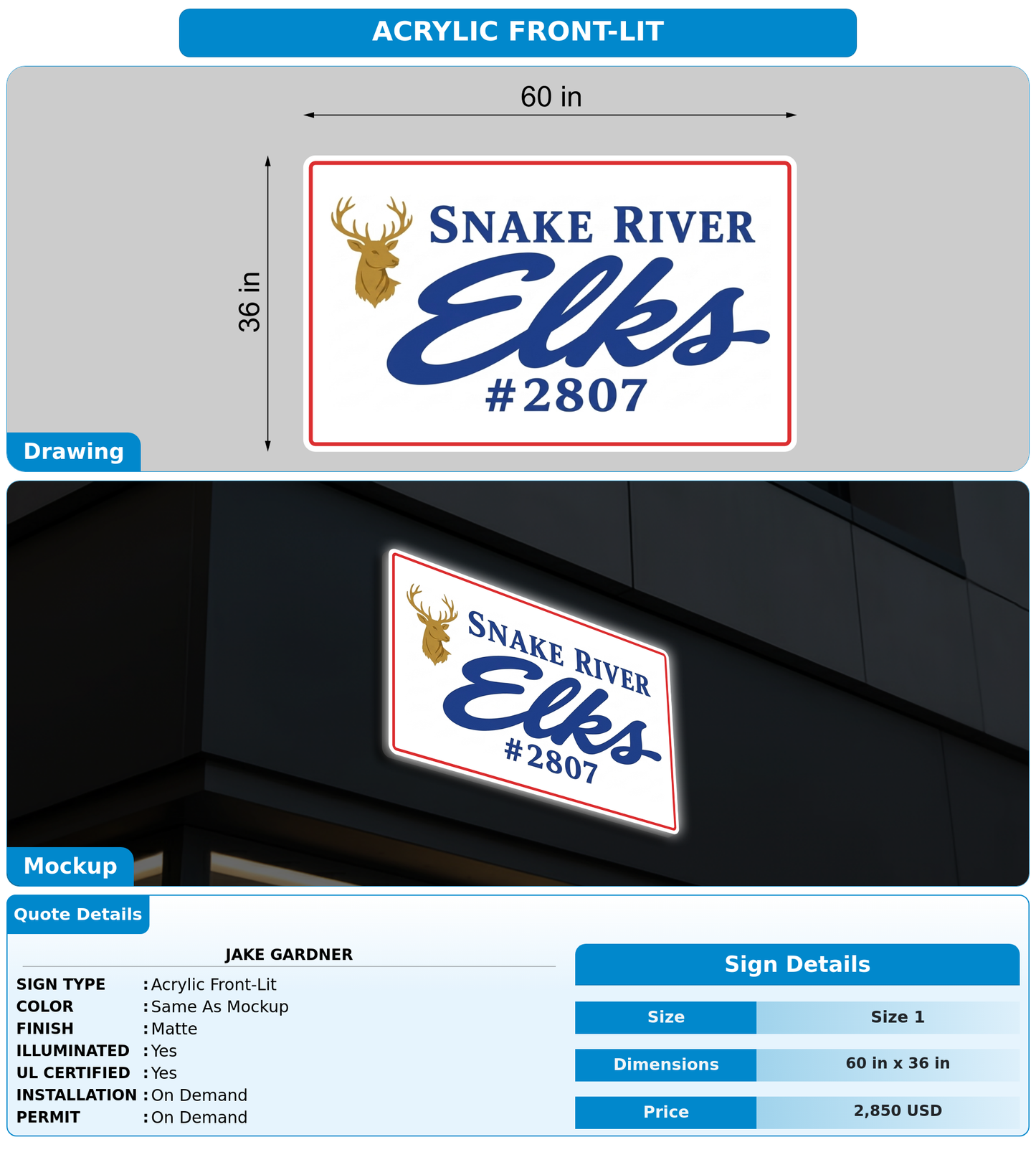 CUSTOM MOCKUP SIGN FOR Jake Gardner