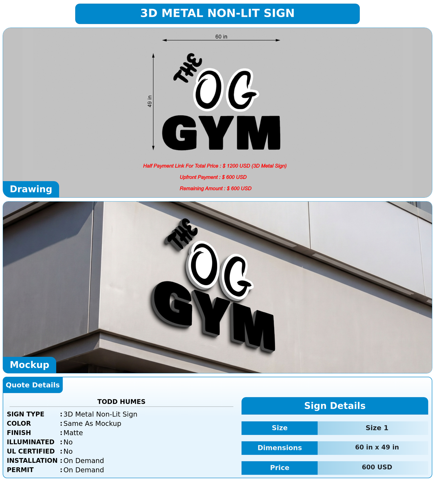 CUSTOM MOCKUP SIGN FOR Todd Humes