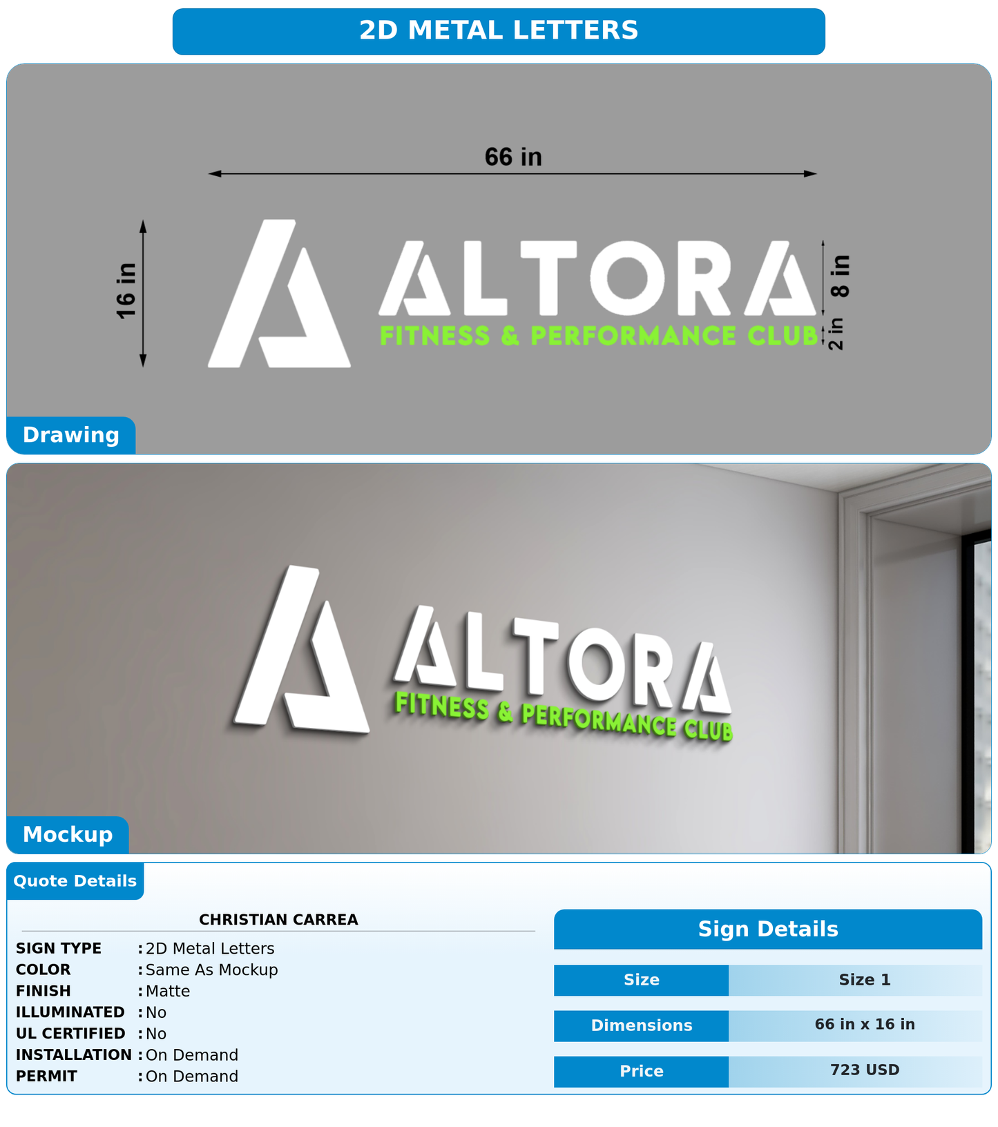 CUSTOM MOCKUP SIGN FOR Christian carrea