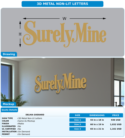 CUSTOM MOCKUP SIGN FOR Delhia Goddard