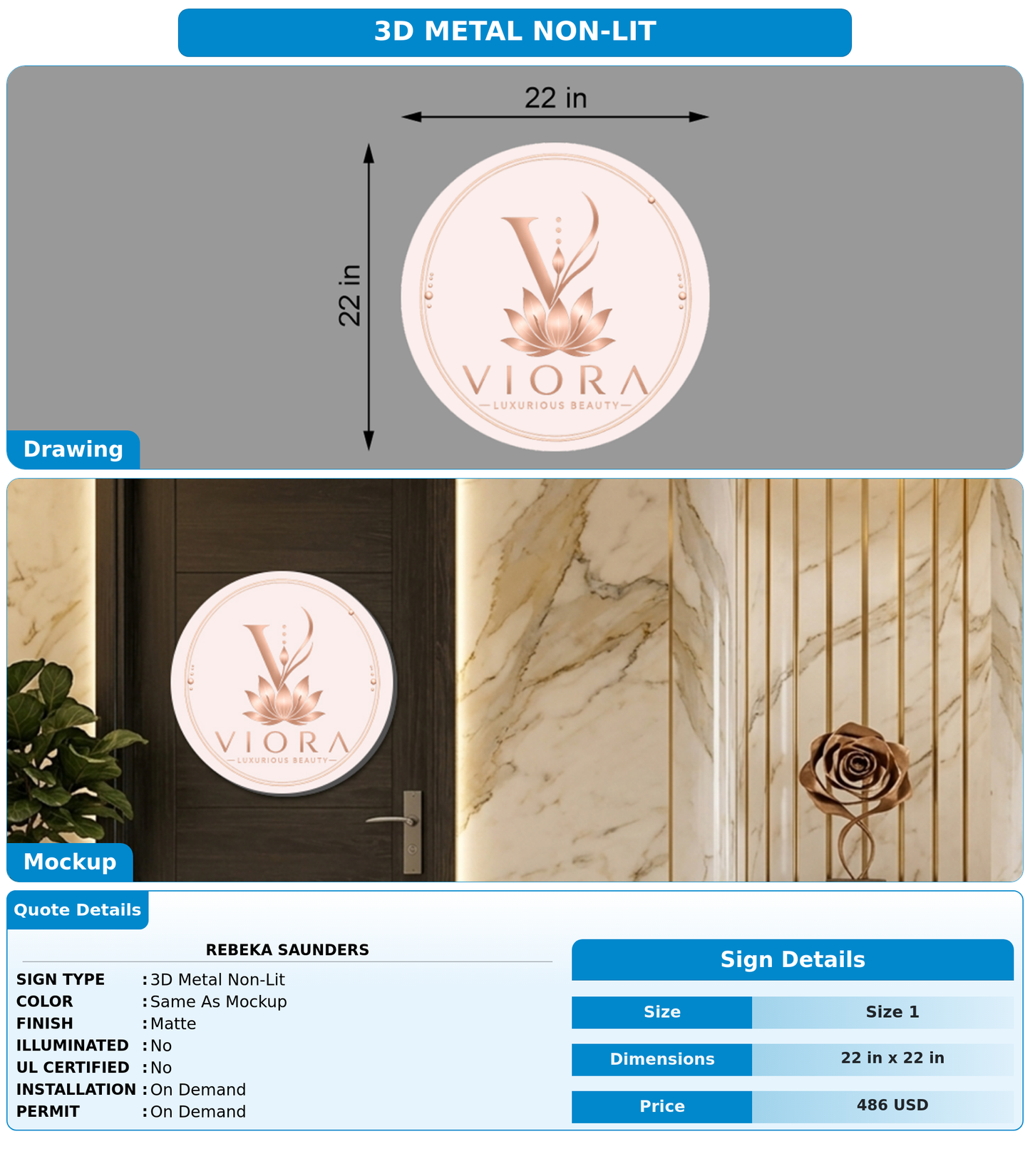 CUSTOM MOCKUP SIGN FOR Rebeka Saunders