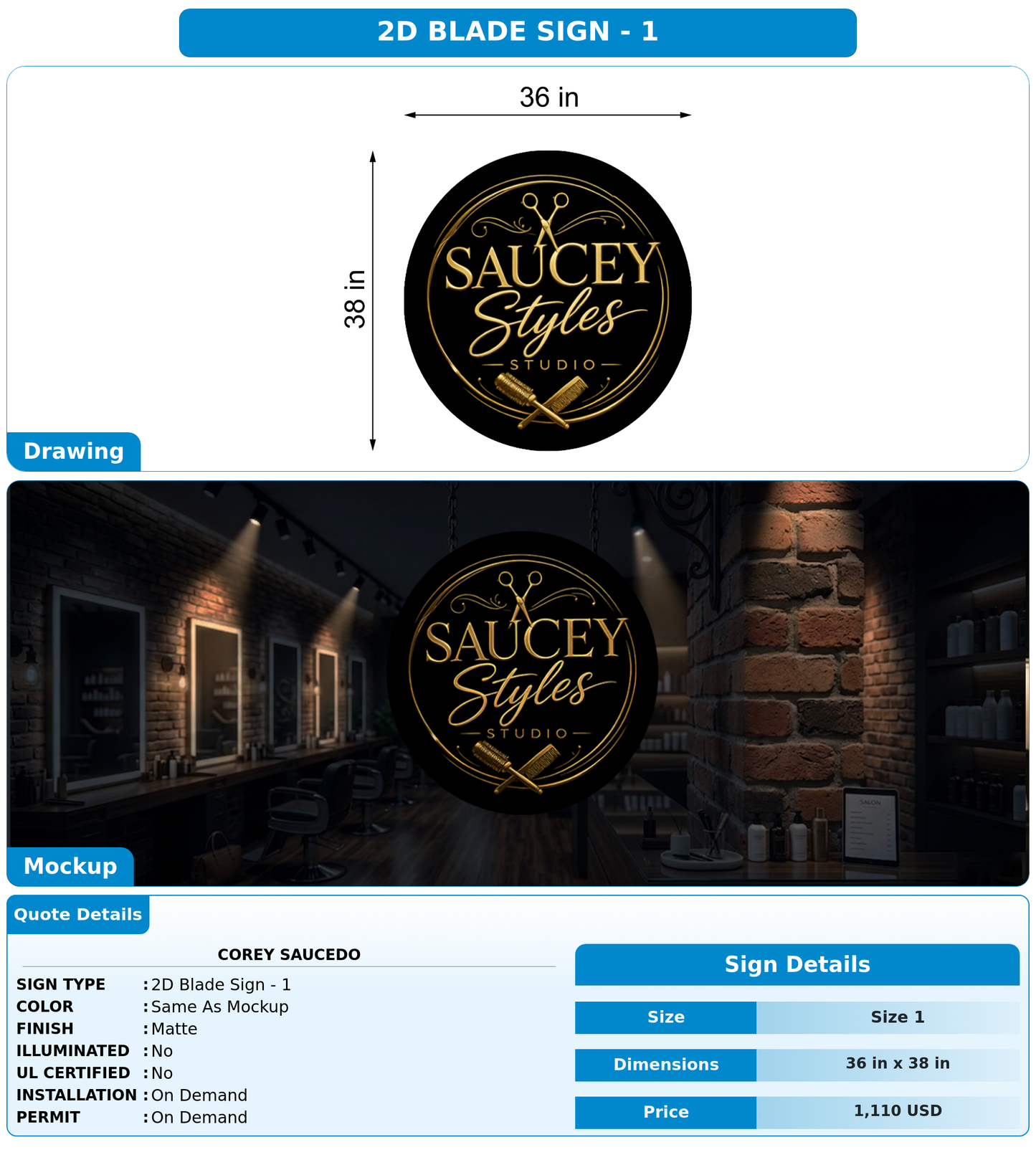 CUSTOM MOCKUP SIGN FOR Corey Saucedo