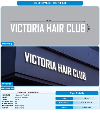 CUSTOM MOCKUP SIGN FOR VIKTORIYA PONOMAROVA