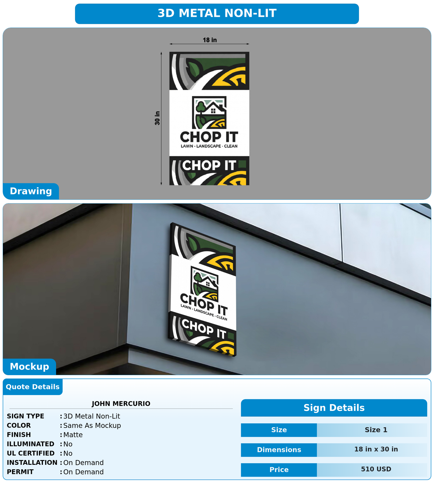 CUSTOM MOCKUP SIGN FOR John Mercurio