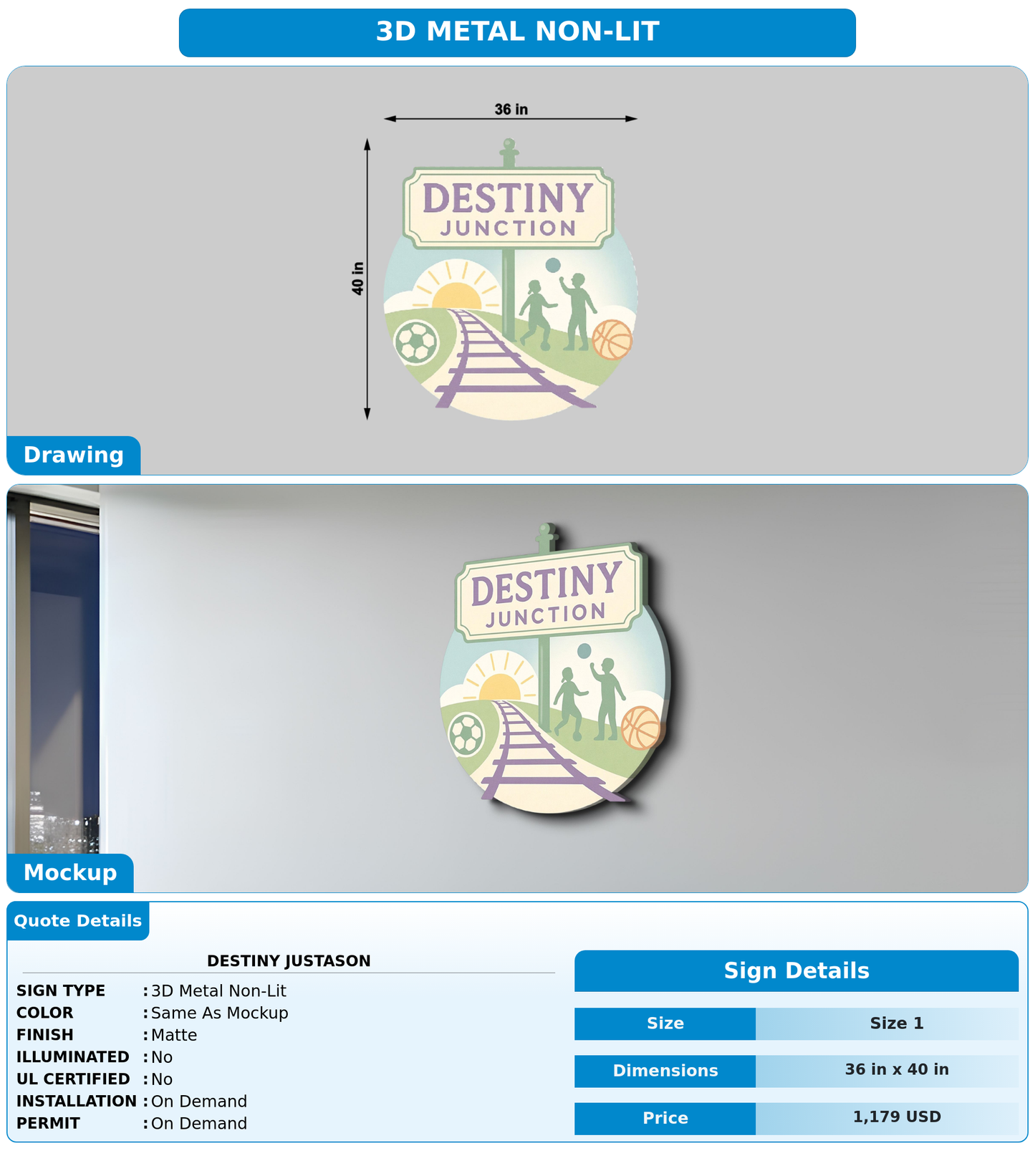 CUSTOM MOCKUP SIGN FOR Destiny Justason