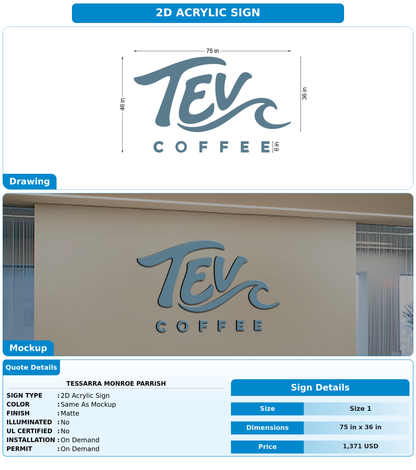 CUSTOM MOCKUP SIGN FOR Tessarra Monroe Parrish