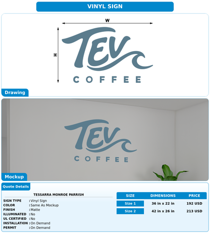 CUSTOM MOCKUP SIGN FOR Tessarra Monroe Parrish
