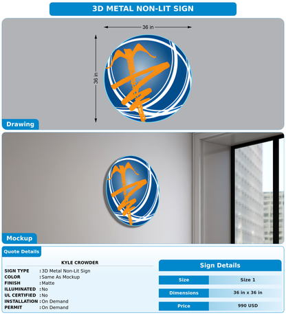 CUSTOM MOCKUP SIGN FOR Kyle Crowder