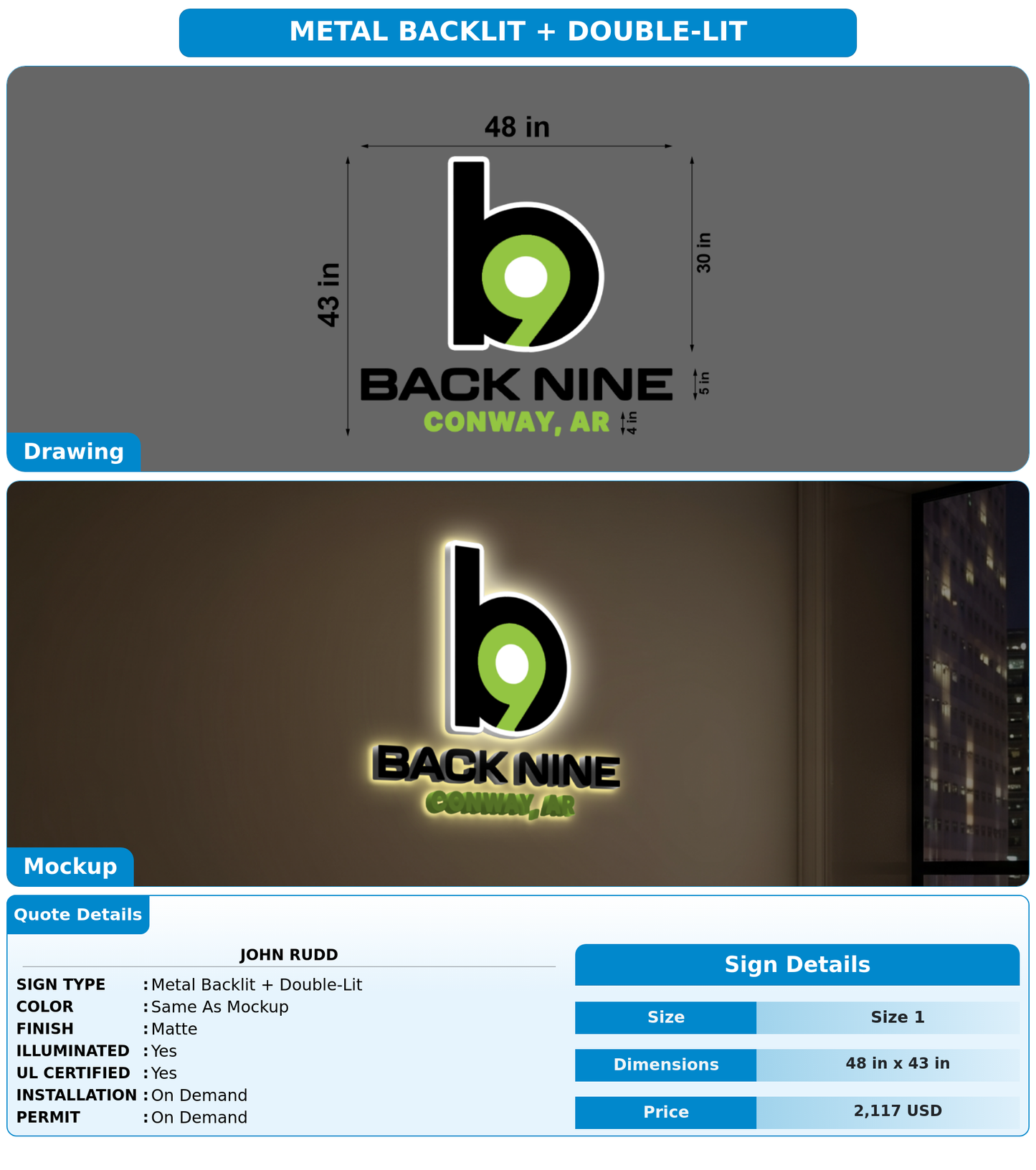 CUSTOM MOCKUP SIGN FOR John Rudd