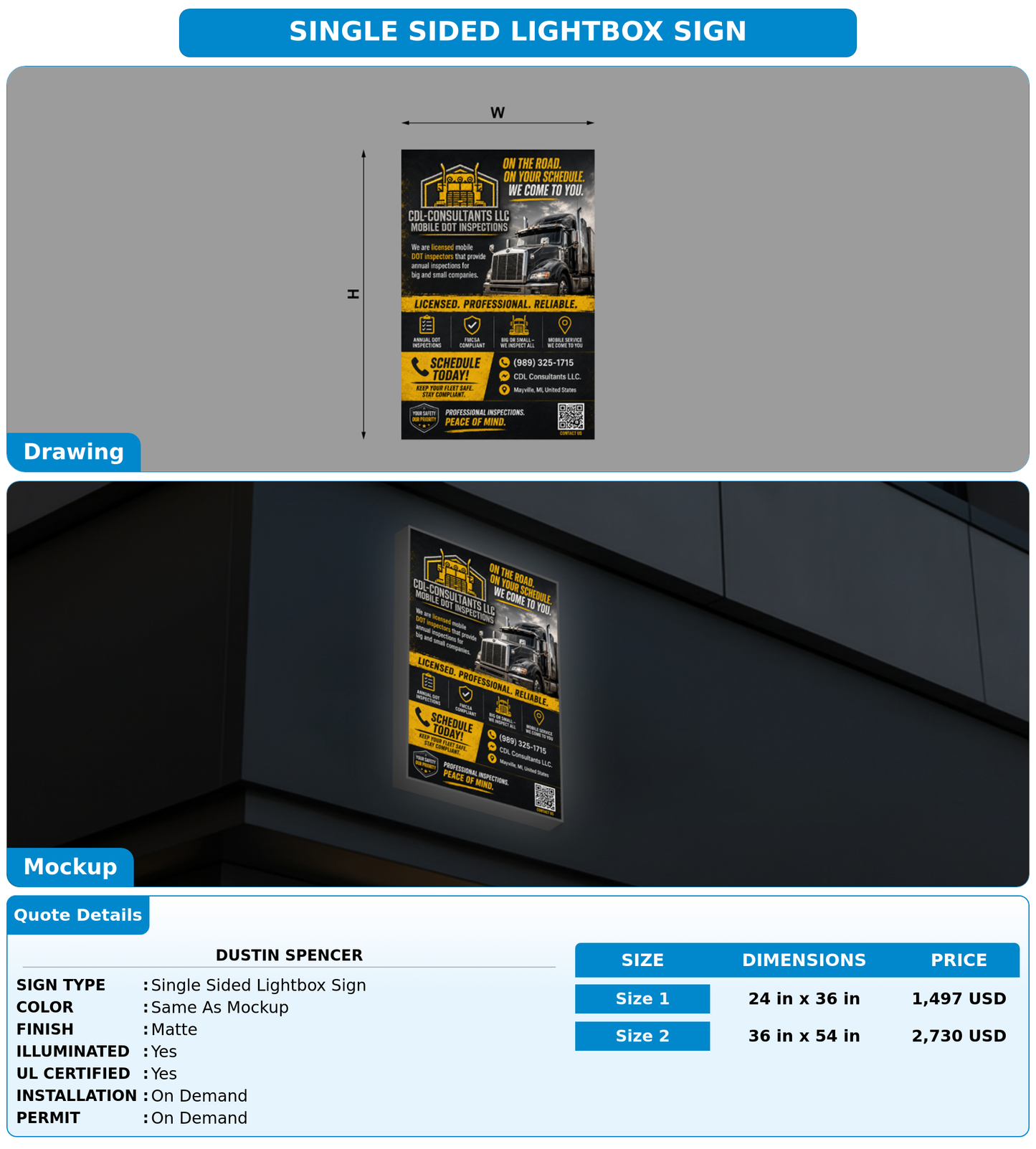 CUSTOM MOCKUP SIGN FOR Dustin spencer