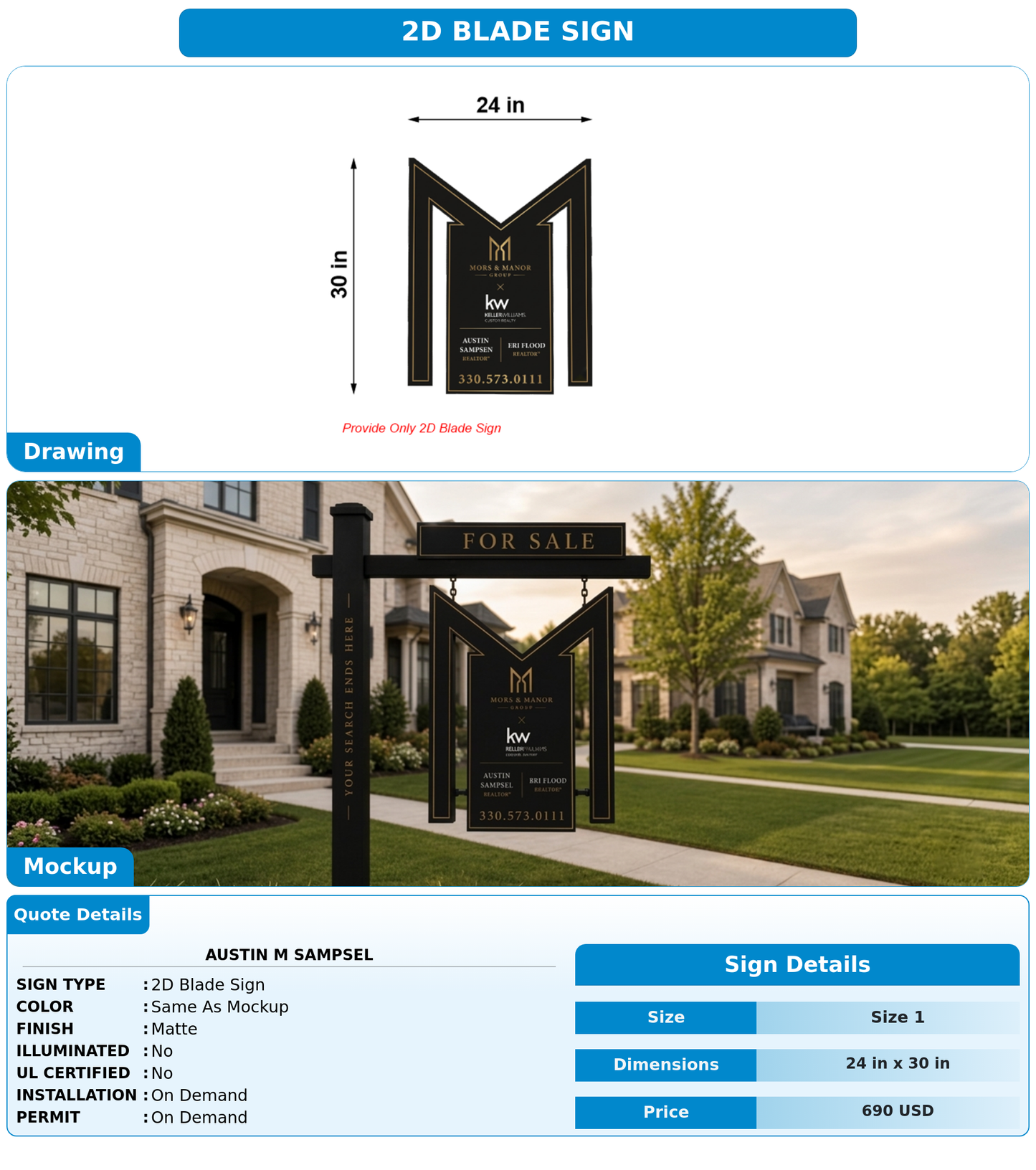 CUSTOM MOCKUP SIGN FOR Austin M Sampsel