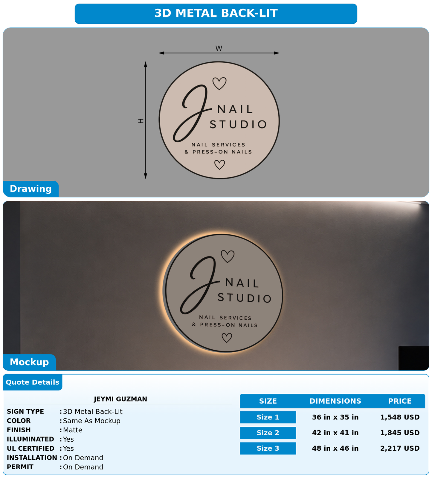 CUSTOM MOCKUP SIGN FOR Jeymi Guzman