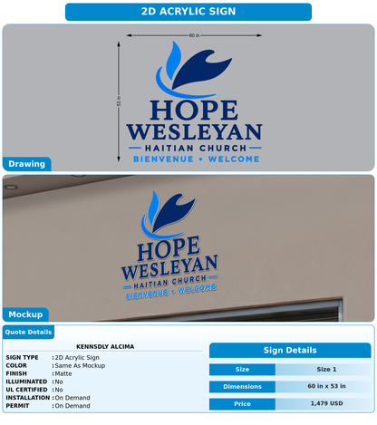 CUSTOM MOCKUP SIGN FOR Kennsdly Alcima
