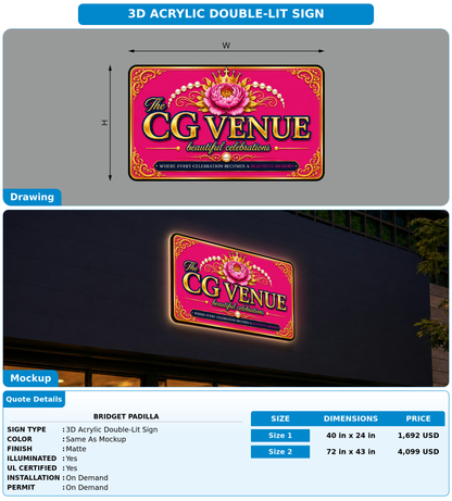 CUSTOM MOCKUP SIGN FOR Bridget Padilla