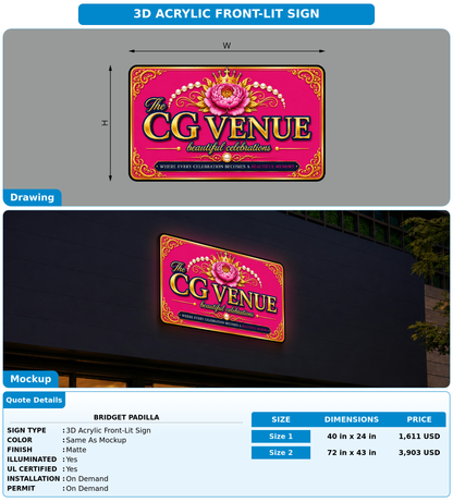 CUSTOM MOCKUP SIGN FOR Bridget Padilla