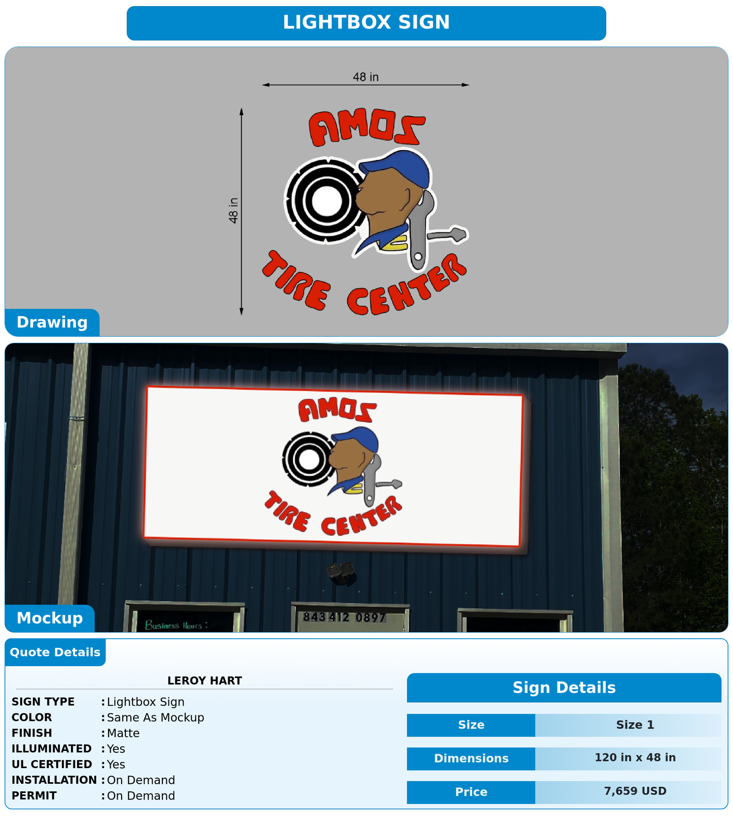 CUSTOM MOCKUP SIGN FOR Leroy Hart