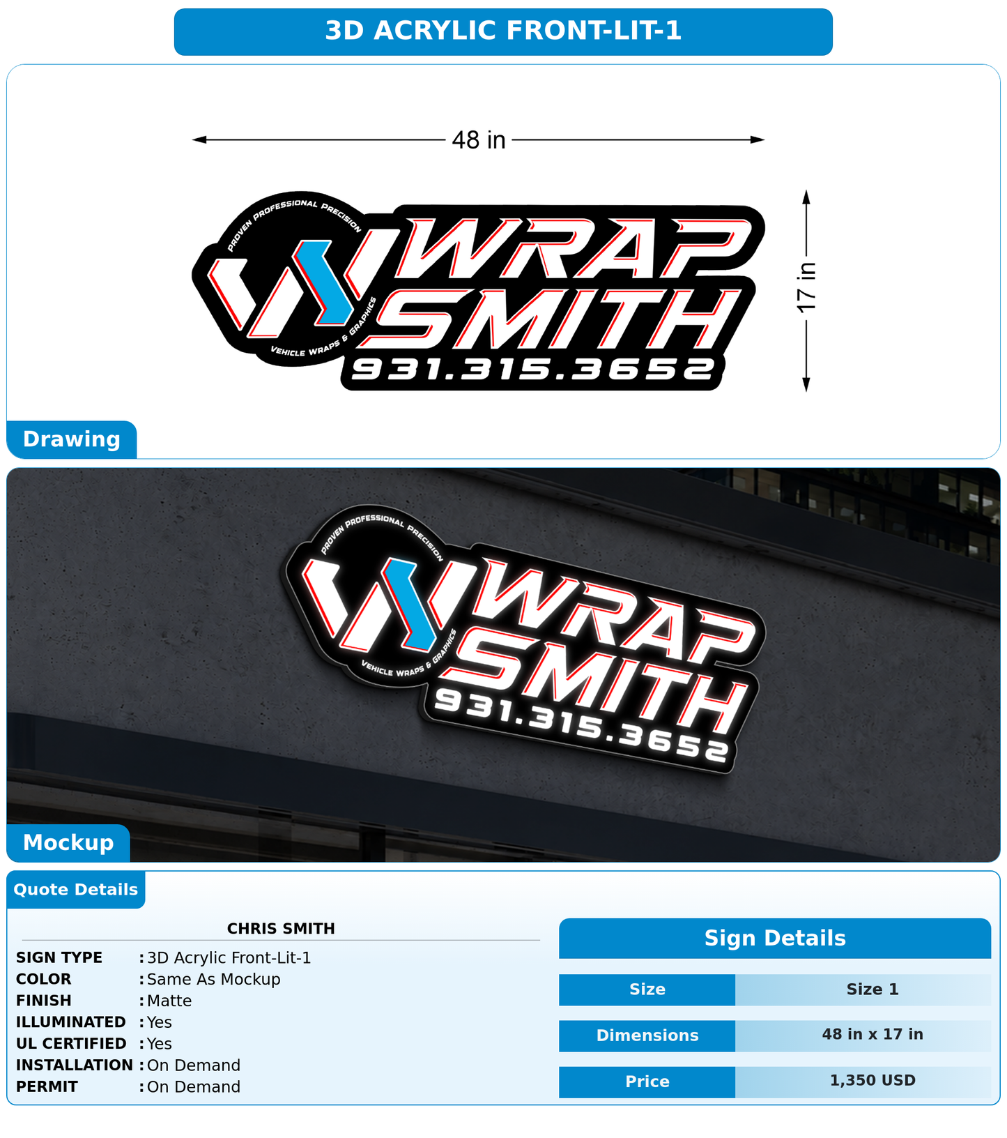 CUSTOM MOCKUP SIGN FOR Chris Smith
