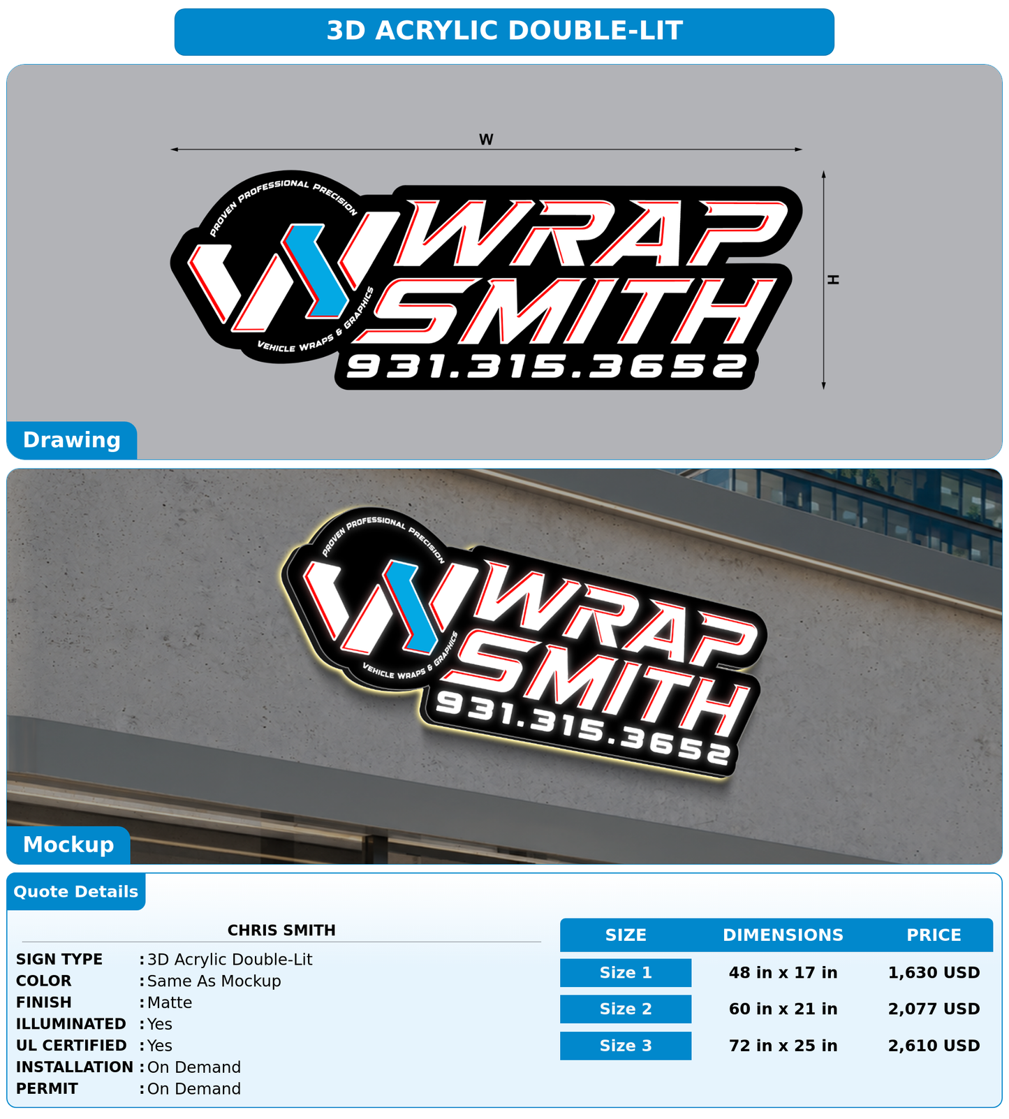 CUSTOM MOCKUP SIGN FOR Chris Smith