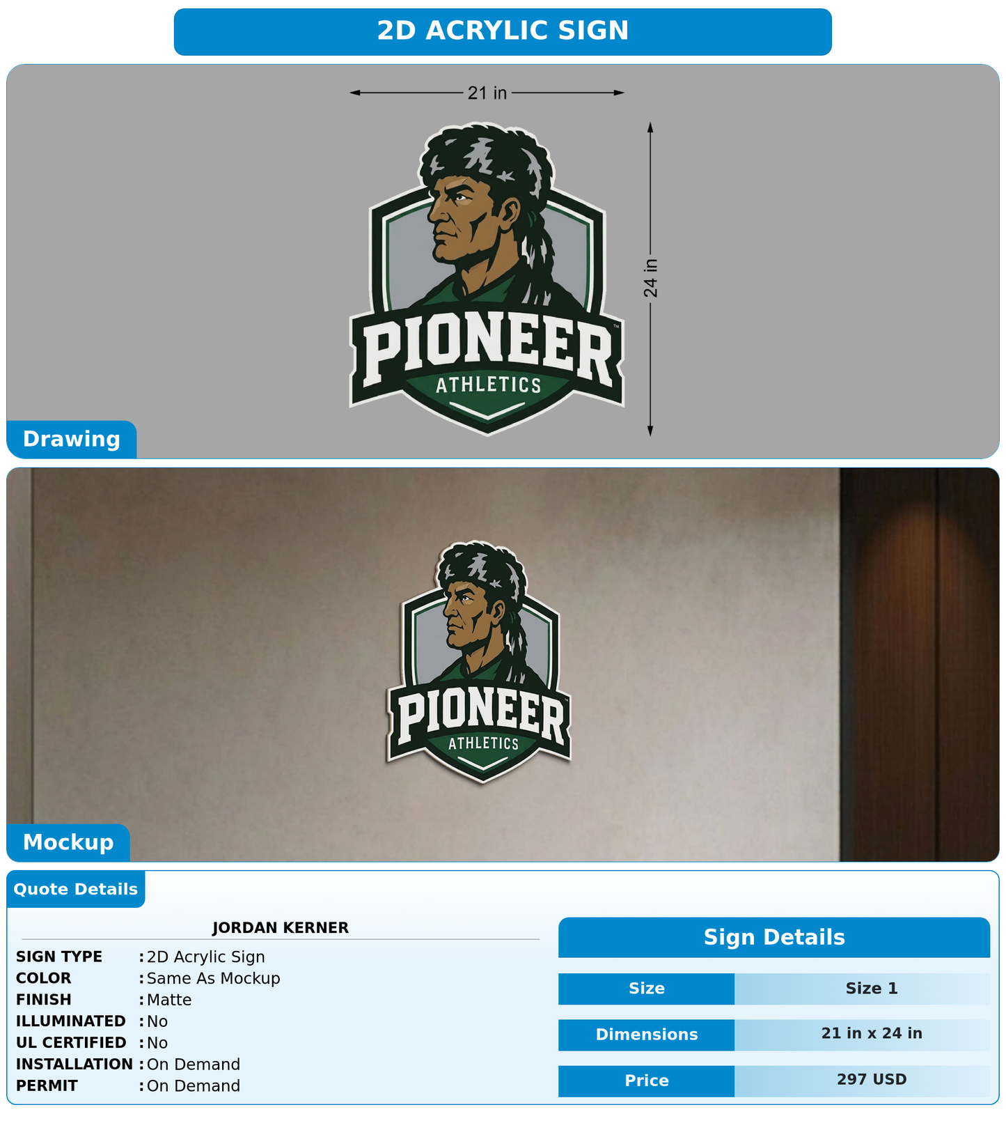CUSTOM MOCKUP SIGN FOR Jordan Kerner