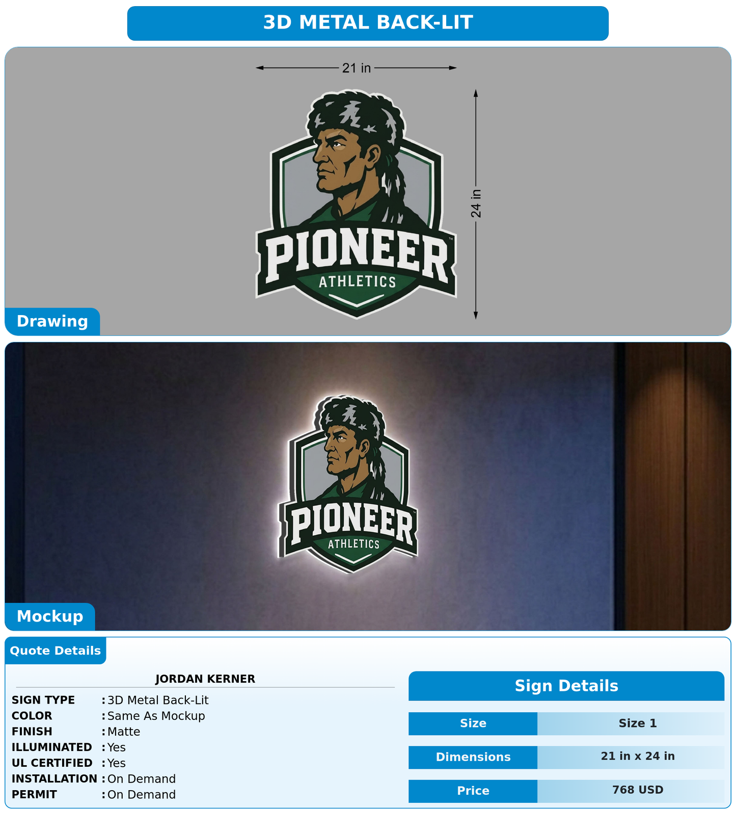 CUSTOM MOCKUP SIGN FOR Jordan Kerner