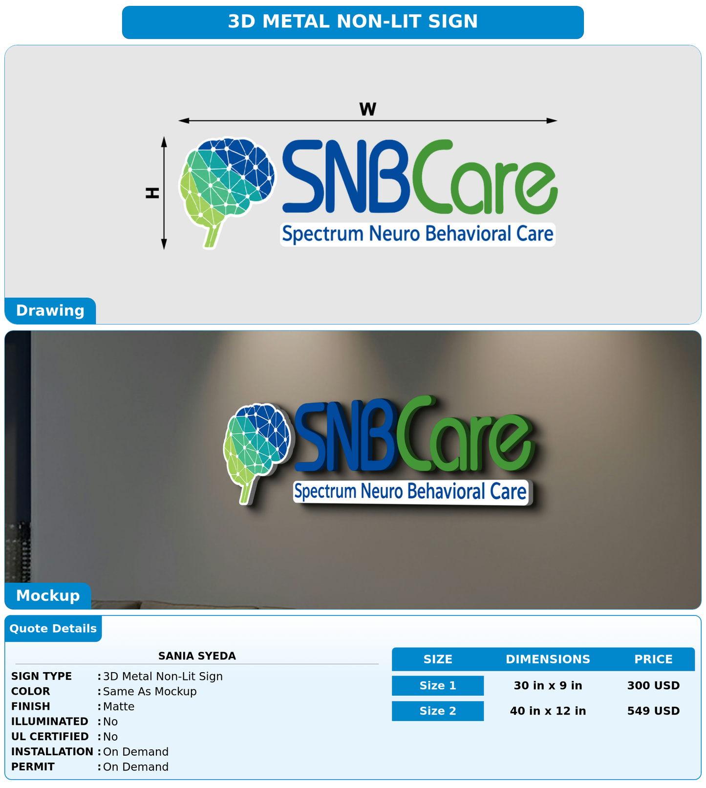CUSTOM MOCKUP SIGN FOR Sania Syeda