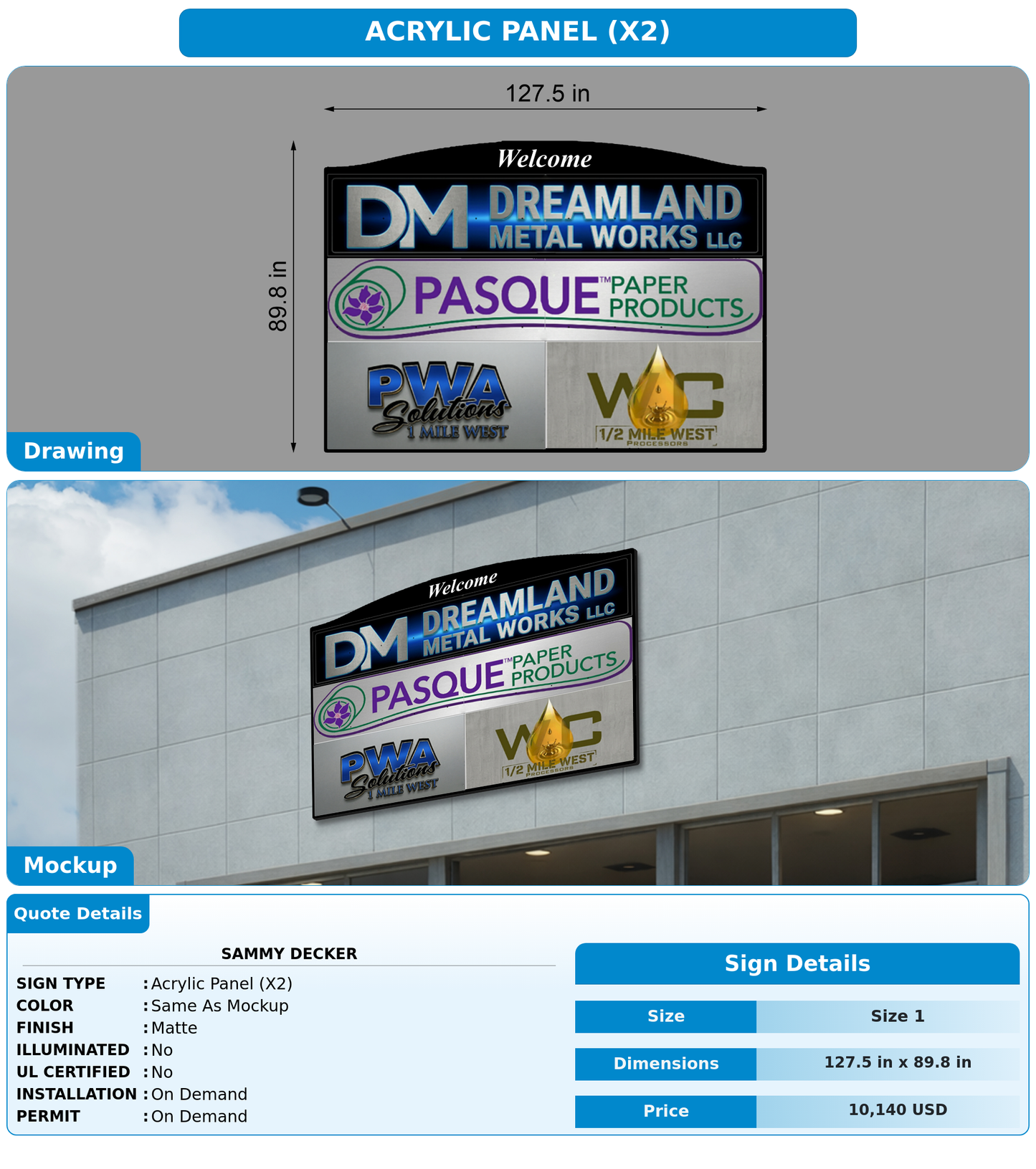 CUSTOM MOCKUP SIGN FOR Sammy Decker