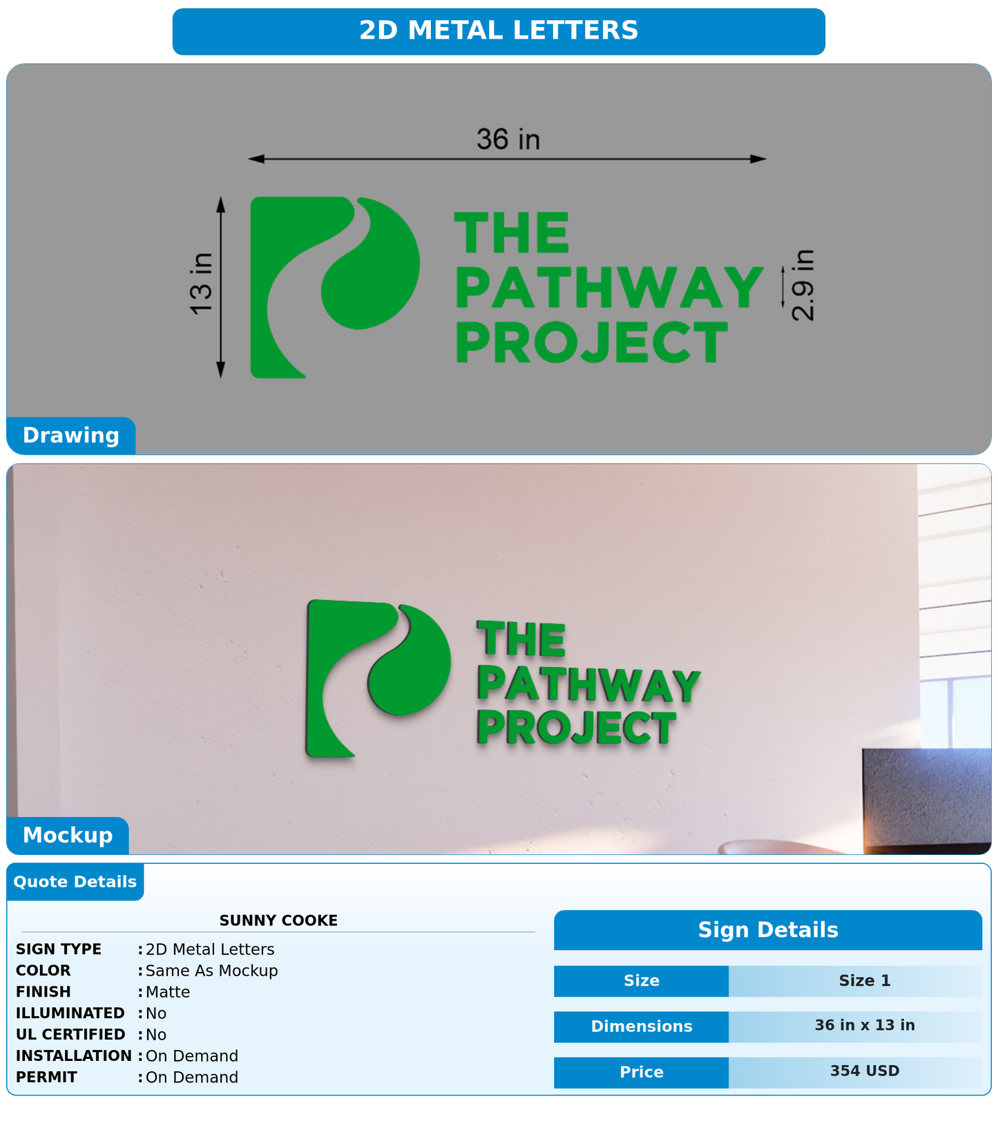 CUSTOM MOCKUP SIGN FOR Sunny COoke