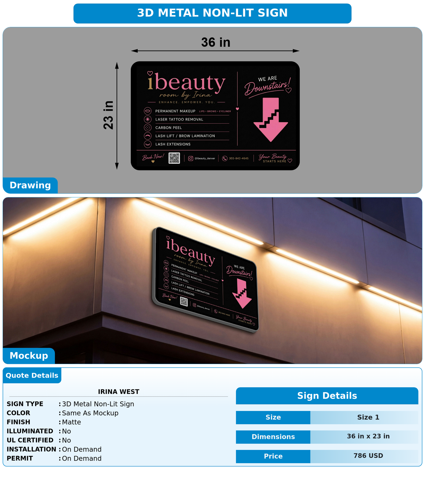CUSTOM MOCKUP SIGN FOR Irina West