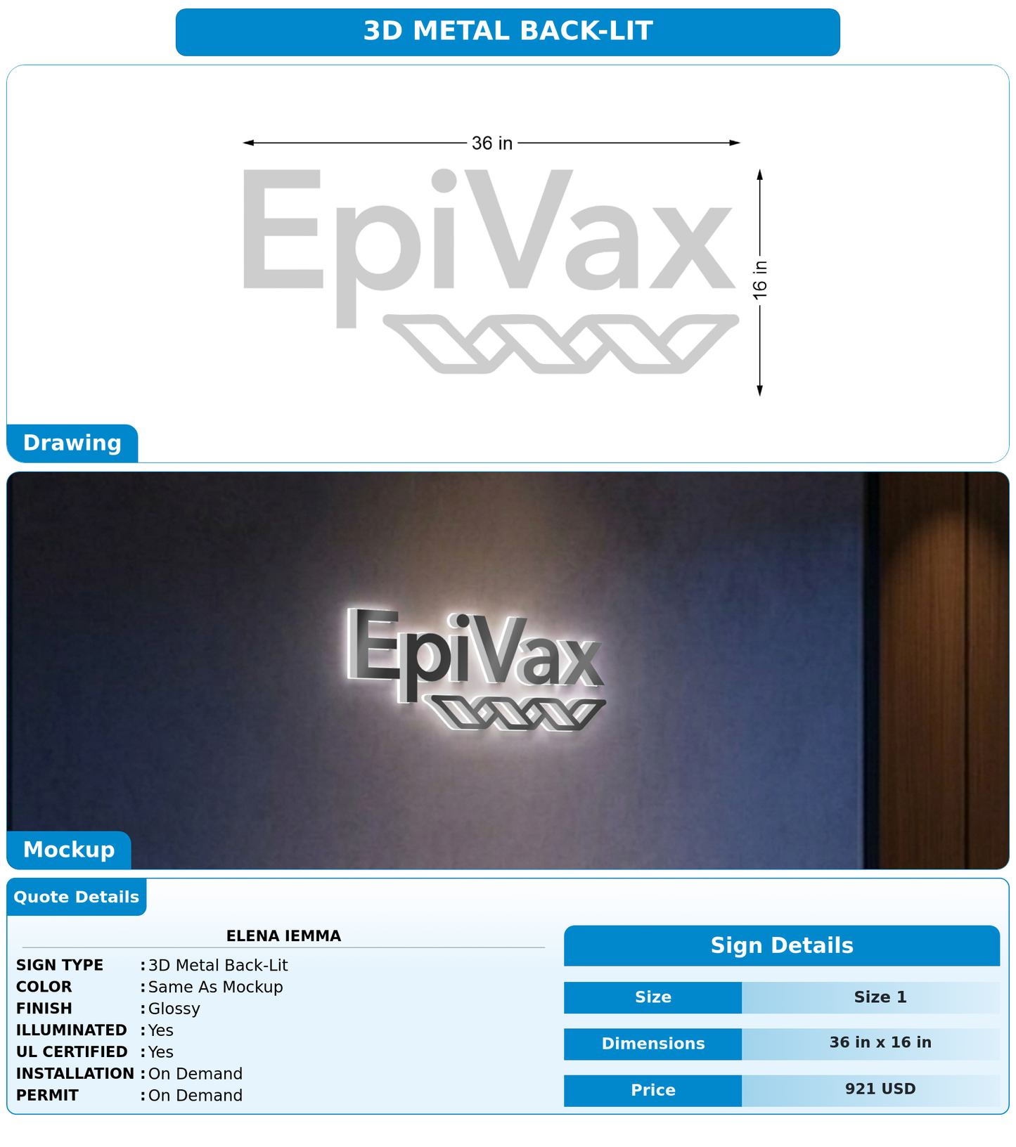 CUSTOM MOCKUP SIGN FOR elena Iemma