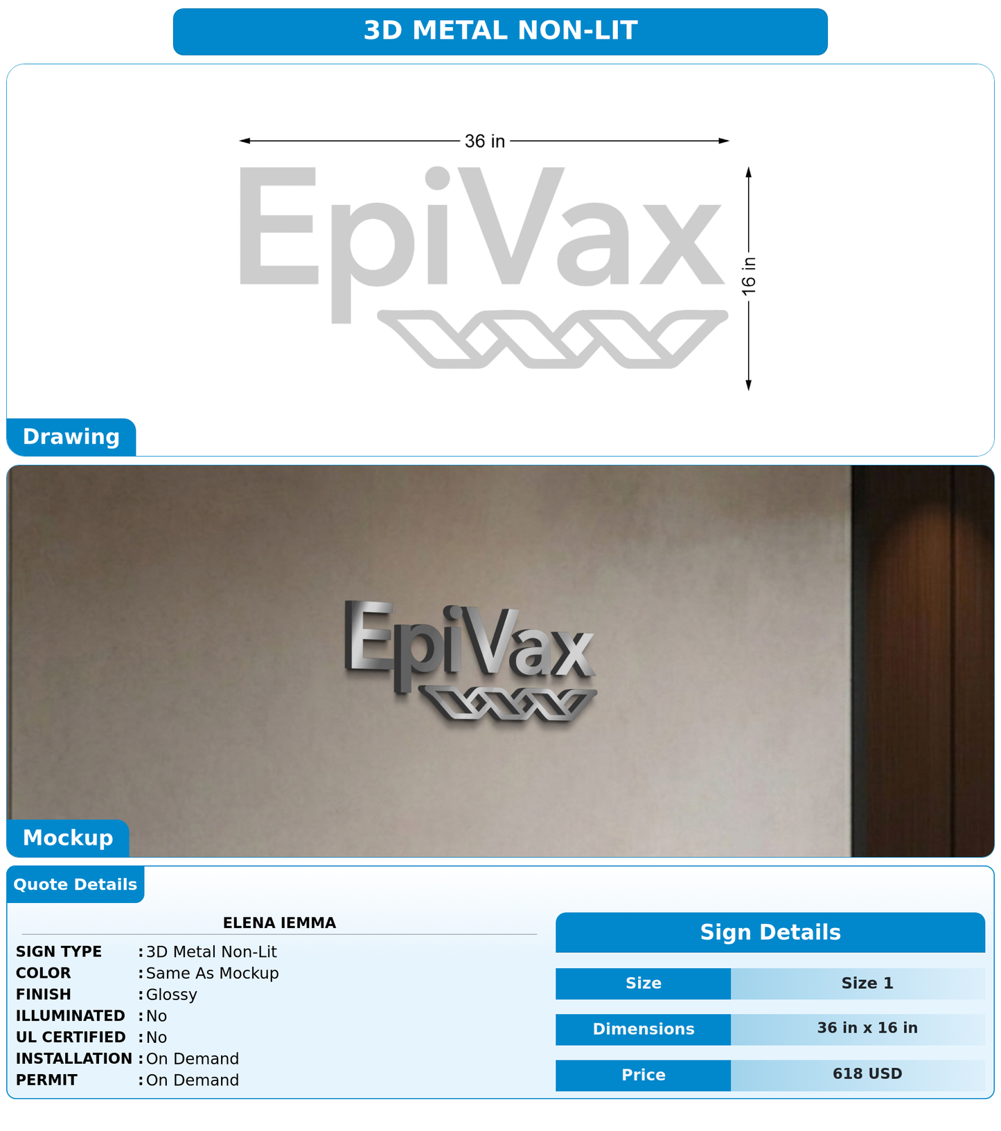 CUSTOM MOCKUP SIGN FOR elena Iemma