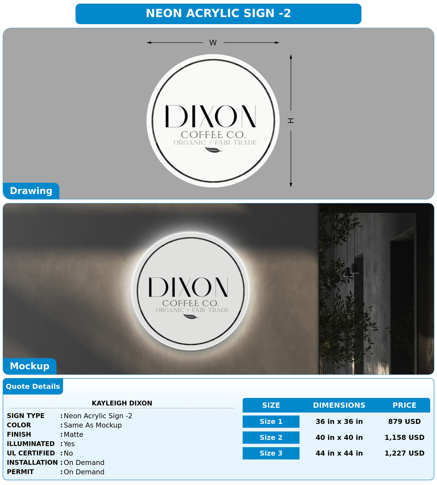 CUSTOM MOCKUP SIGN FOR Kayleigh dixon