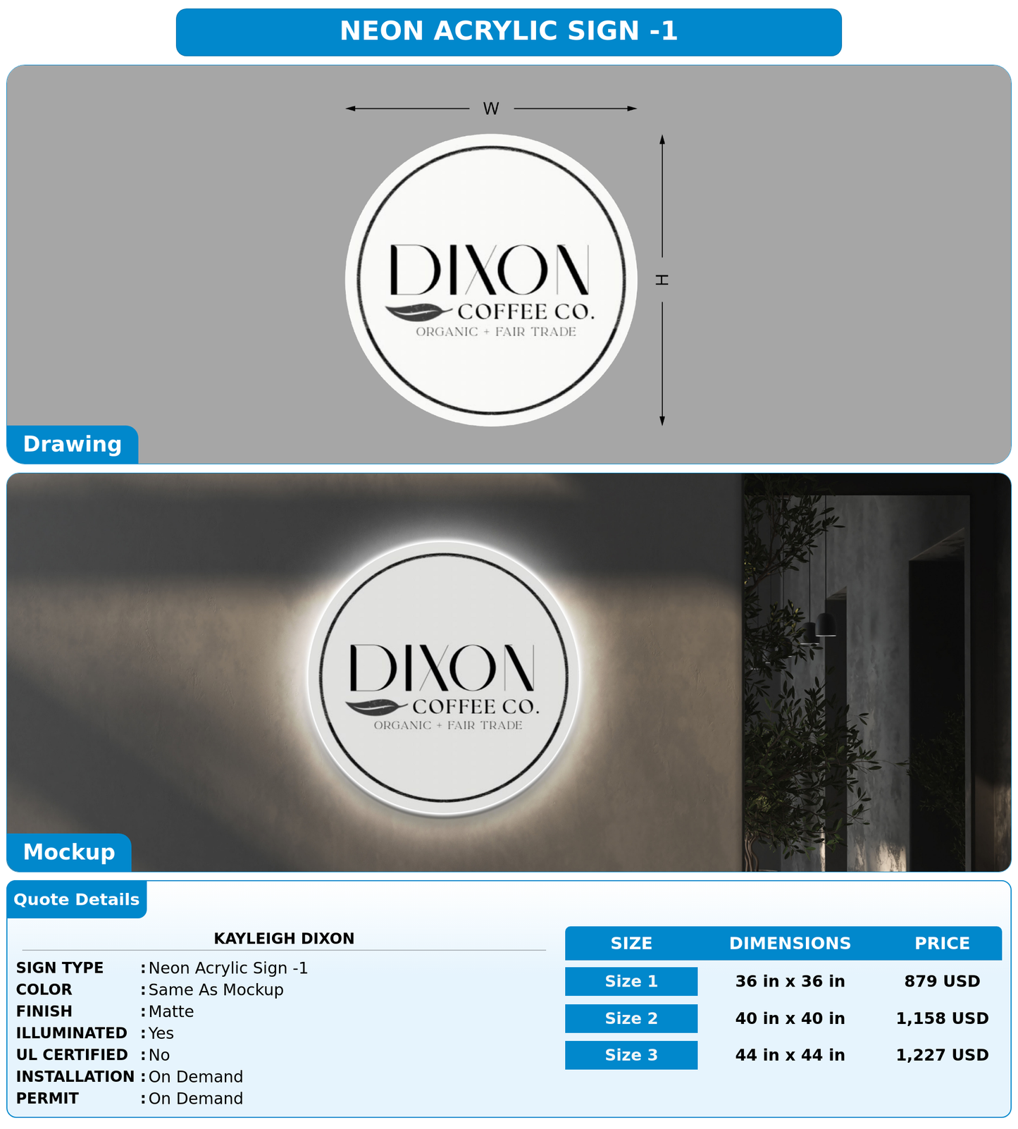 CUSTOM MOCKUP SIGN FOR Kayleigh dixon