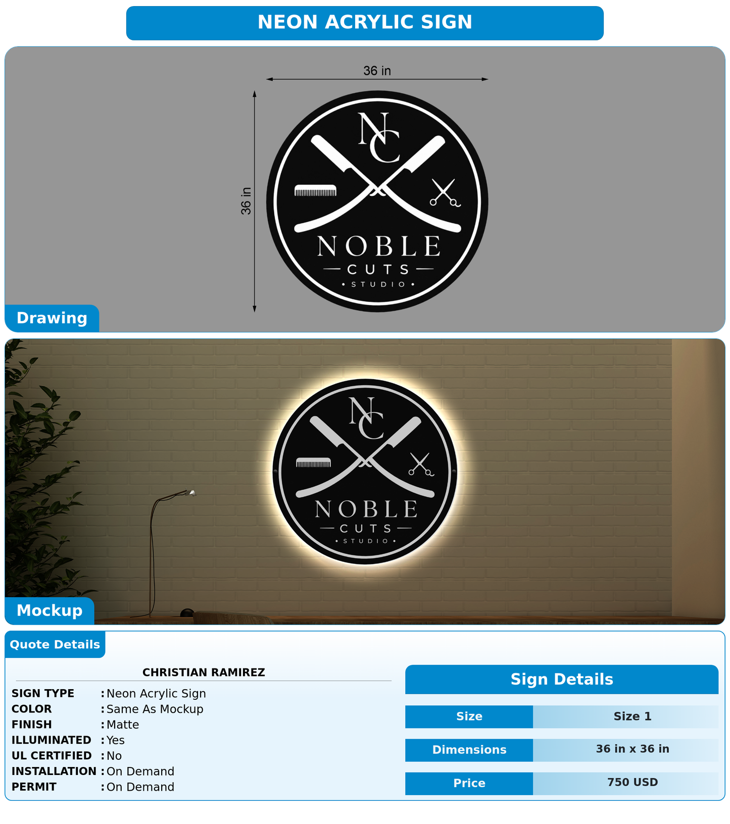CUSTOM MOCKUP SIGN FOR Christian Ramirez