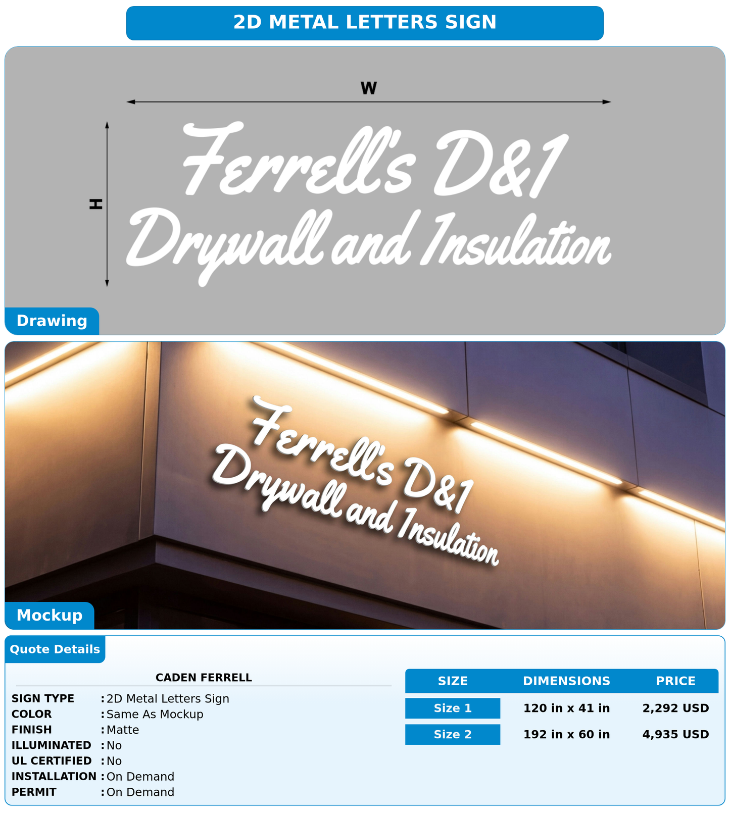 CUSTOM MOCKUP SIGN FOR Caden Ferrell