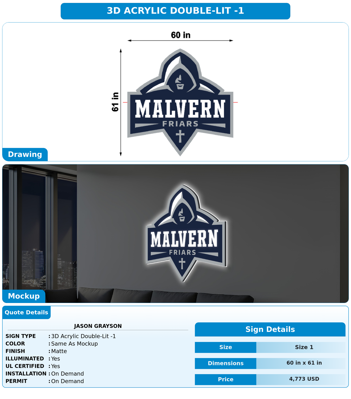 CUSTOM MOCKUP SIGN FOR Jason Grayson