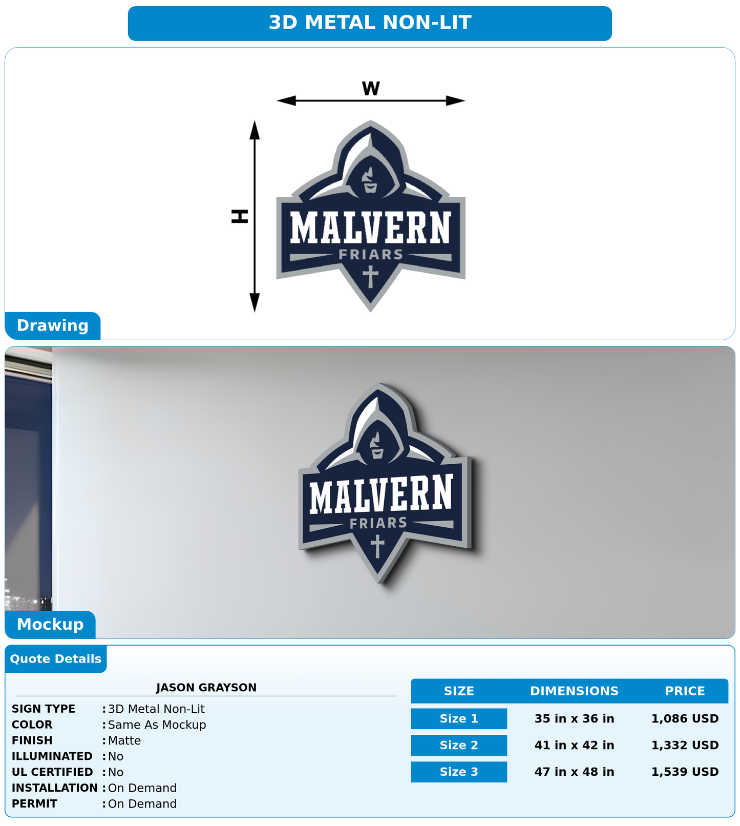 CUSTOM MOCKUP SIGN FOR Jason Grayson
