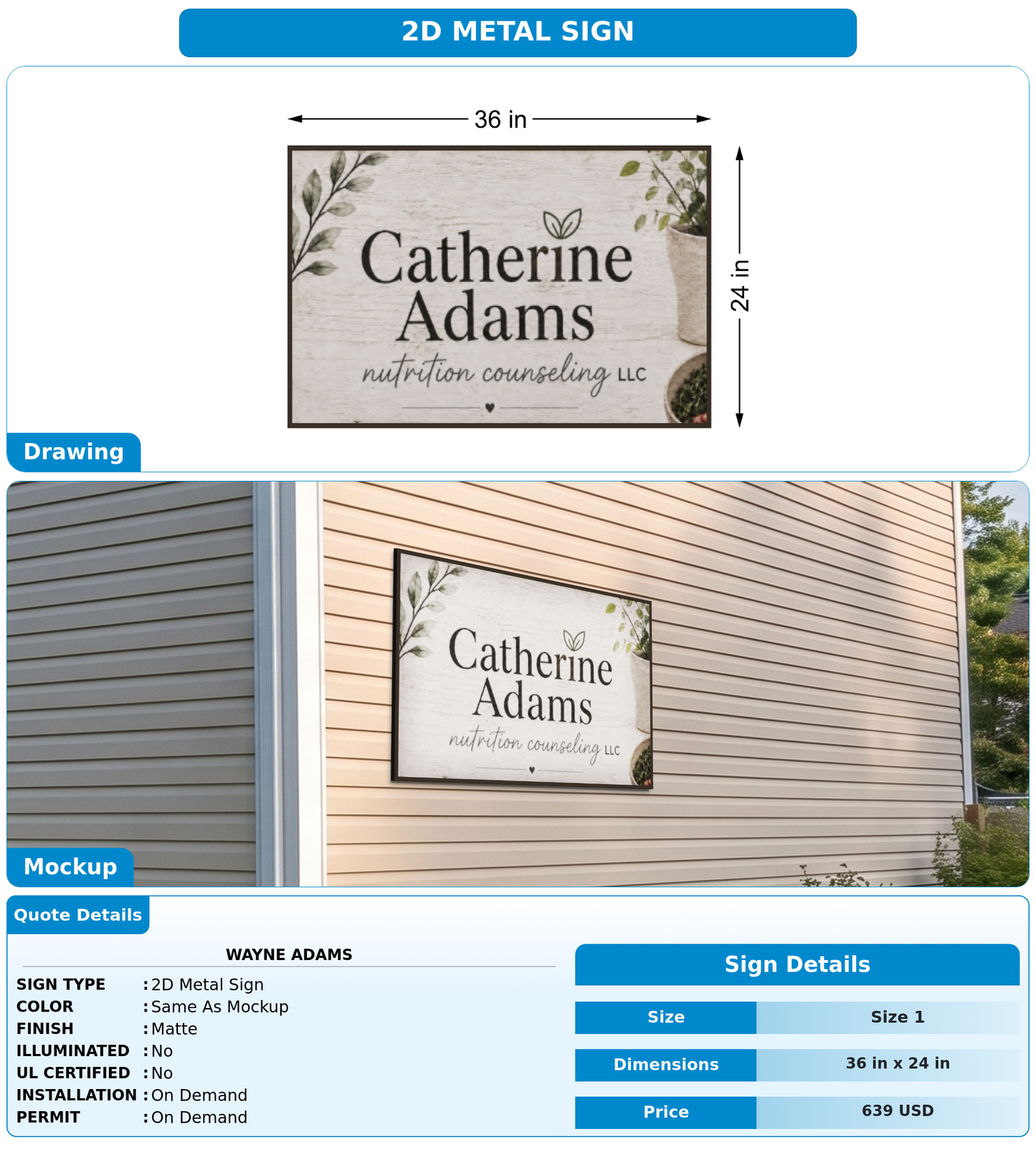 CUSTOM MOCKUP SIGN FOR Wayne adams