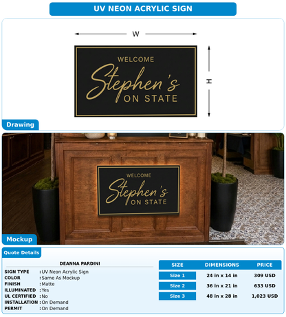 CUSTOM MOCKUP SIGN FOR Deanna Pardini
