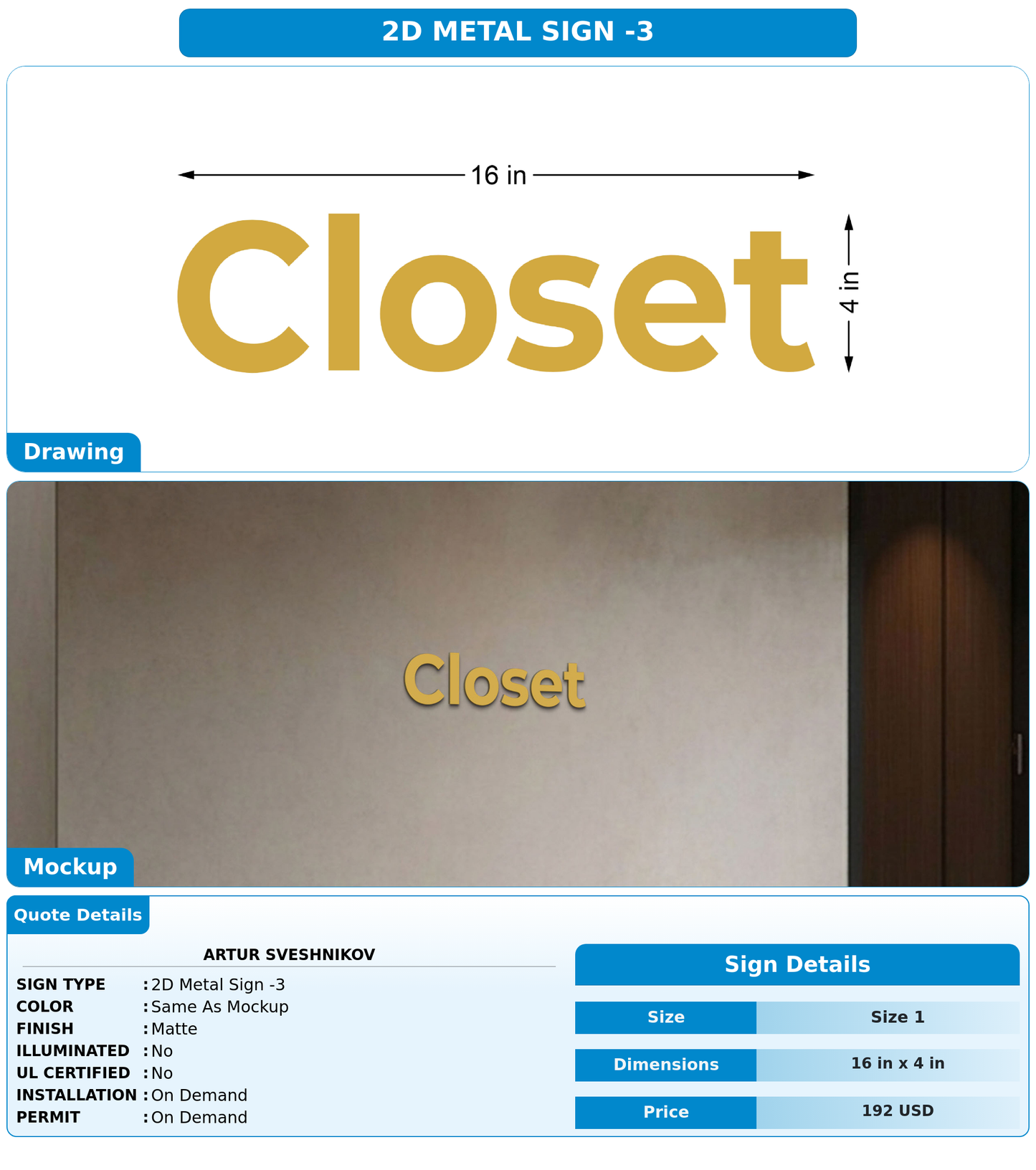 CUSTOM MOCKUP SIGN FOR Artur Sveshnikov