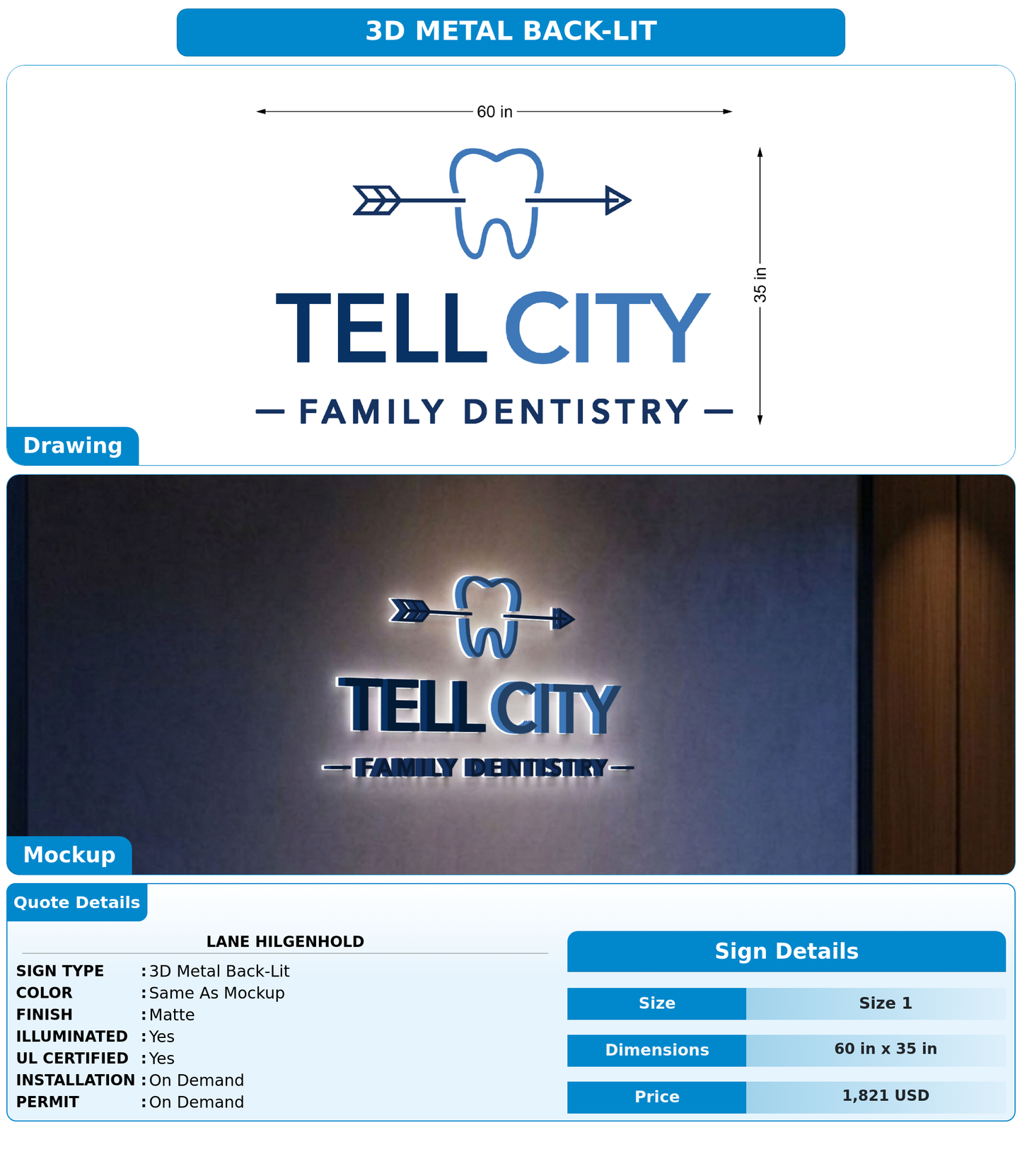 CUSTOM MOCKUP SIGN FOR Lane Hilgenhold